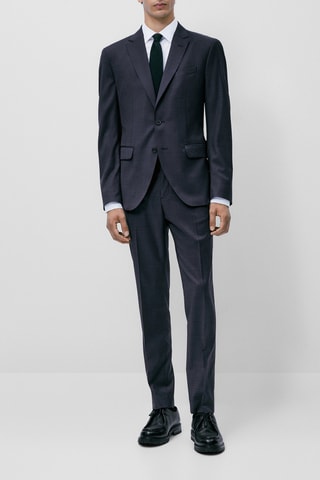 Pantalon de costume bleu marine fil-à-fil - Bleu marine