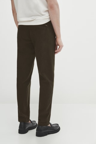 Pantalon chino sergé tapered fit - Kaki