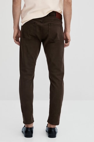 Pantalon type jean broken twill slim fit - Marron