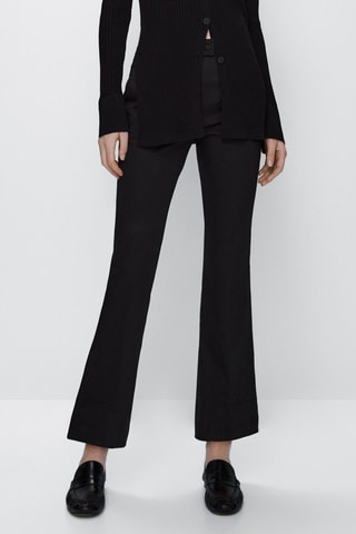 Pantalon noir cropped bas irrégulier- Noir