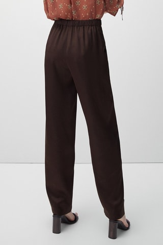 Pantalon fluide satiné - Marron