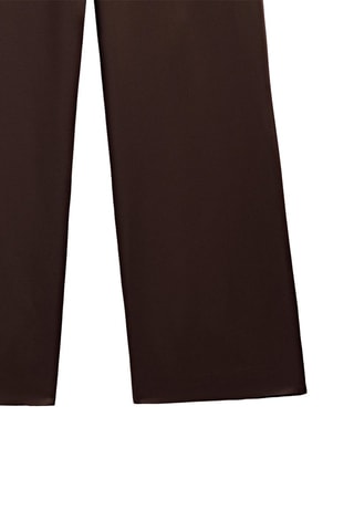 Pantalon fluide satiné - Marron