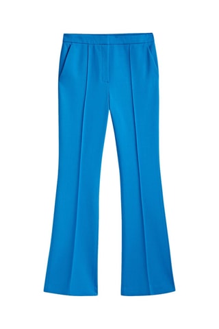 Pantalon de costume en laine mélangée couture centrale - Bleu clair