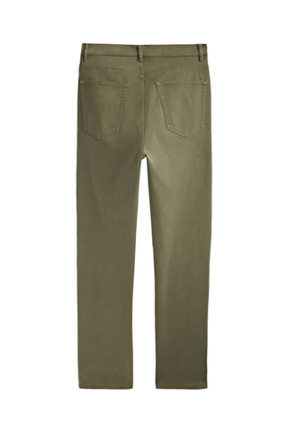 Pantalon taille mi-haute slim cropped - Vert olive