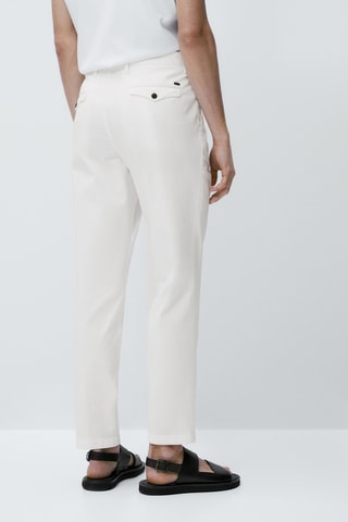 Pantalon chino sergé relaxed fit - Blanc
