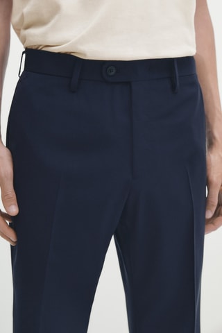 Pantalon de costume bleu en laine - Bleu marine