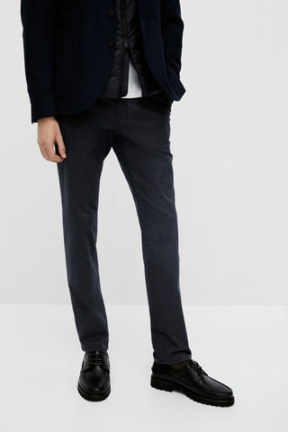 Pantalon chino en sergé slim fit - Bleu marine