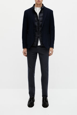 Pantalon chino en sergé slim fit - Bleu marine