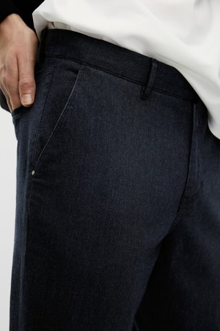 Pantalon chino en sergé slim fit - Bleu marine