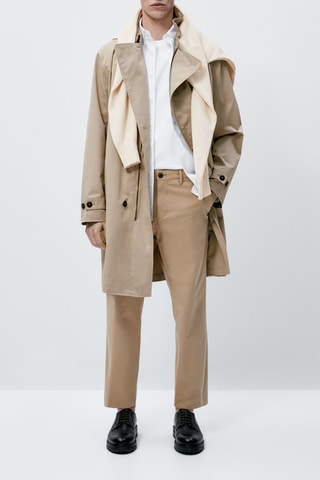 Pantalon chino en coton droit - Camel