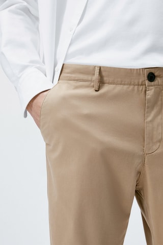 Pantalon chino en coton droit - Camel