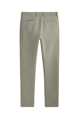 Pantalon chino avec du lin tapered fit - Kaki