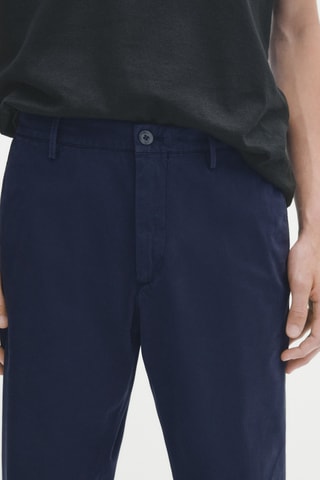 Pantalon chino en coton droit - Bleu marine