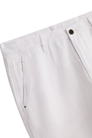 Pantalon chino avec du lin tapered fit - Blanc