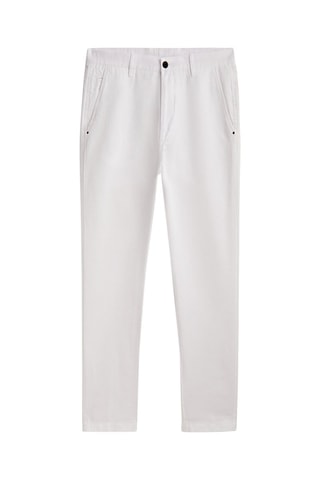 Pantalon chino avec du lin tapered fit - Blanc