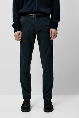 Pantalon chino en coton slim fit - Bleu marine