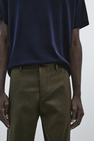 Pantalon de costume mélange coton extensible - Studio - Kaki