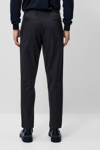 Pantalon chino en coton tapered - Bleu marine
