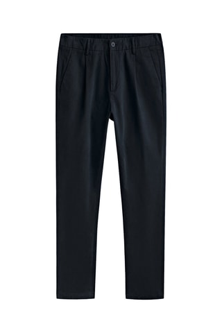 Pantalon chino à pinces sergé - Bleu marine
