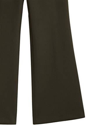 Pantalon de tailleur évasé avec fentes - Kaki