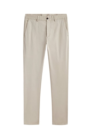 Pantalon chino texturé ottoman coupe slim - Beige
