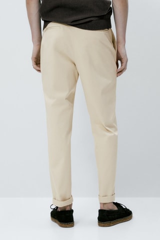 Pantalon chino serge relaxed fit - Ecru