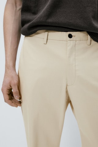 Pantalon chino serge relaxed fit - Ecru