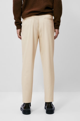 Pantalon chino en coton tapered - Ecru