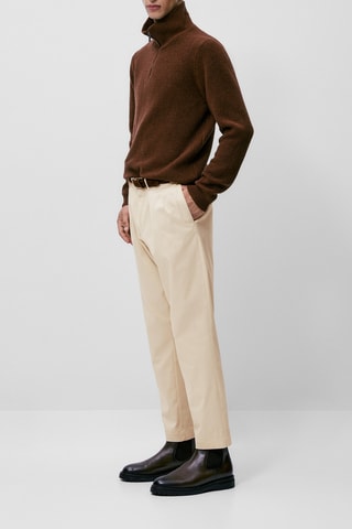 Pantalon chino en coton tapered - Ecru