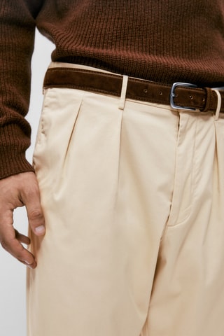 Pantalon chino en coton tapered - Ecru