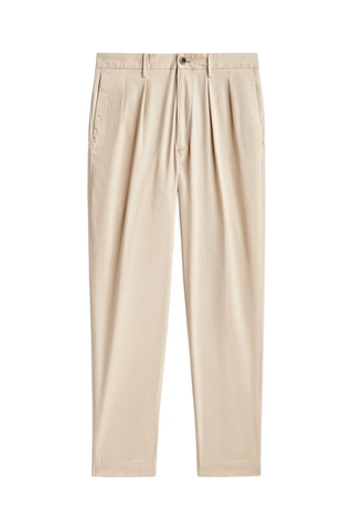 Pantalon chino en coton tapered - Ecru