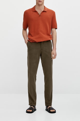 Pantalon chino en coton droit - Kaki