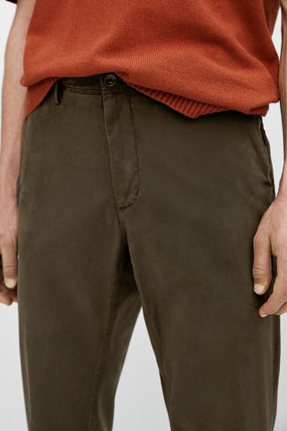 Pantalon chino en coton droit - Kaki