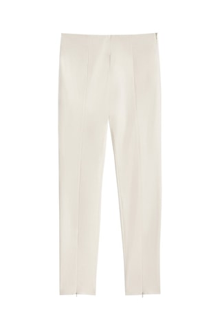 Skinny fit trousers with zip on hems - Ecru