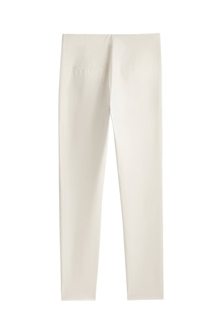 Skinny fit trousers with zip on hems - Ecru