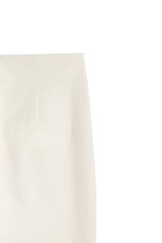 Skinny fit trousers with zip on hems - Ecru