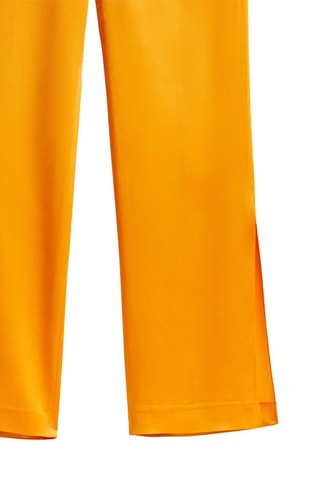 Pantalon satiné à fentes - Orange