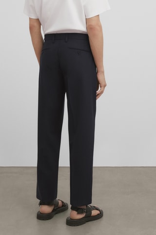 Pantalon de costume bleu en laine mélangée - Studio - Bleu marine