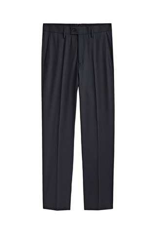 Pantalon de costume bleu en laine mélangée - Studio - Bleu marine