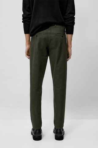 Faux jean texturé tapered fit - Kaki