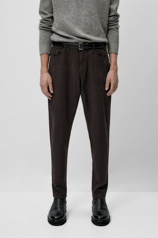 Faux jean texturé tapered fit - Noir