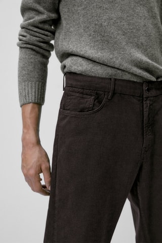 Faux jean texturé tapered fit - Noir