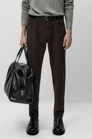 Faux jean texturé tapered fit - Noir