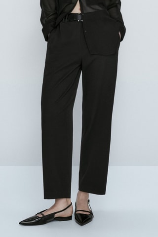 Pantalon cropped double passant - Noir