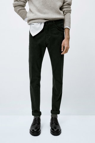 Faux jean sergé slim fit - Vert