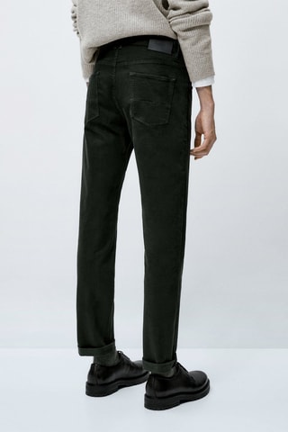 Faux jean sergé slim fit - Vert