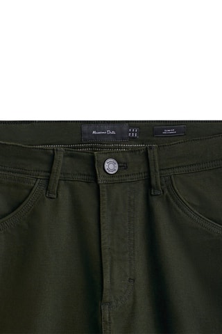 Faux jean sergé slim fit - Vert