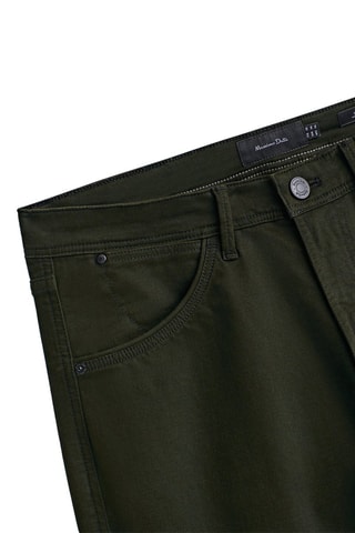 Faux jean sergé slim fit - Vert