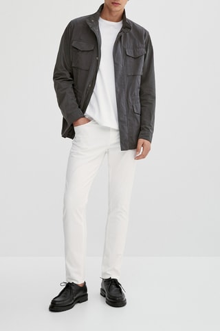 Faux jean texturé slim fit - Blanc