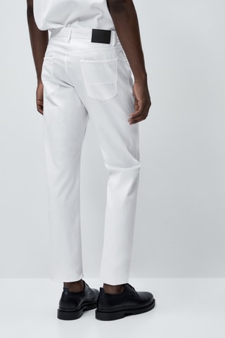 Pantalon type jean tricotine slim fit - Blanc